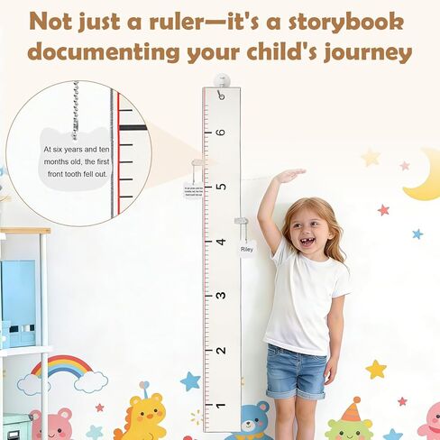 Canvas Growth Chart for Kids - Natural Fabric Height Chart for Wall with Various Accessories, Portable Big Sister Gift in Saudi Arabia