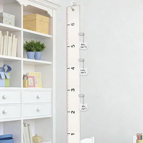 Canvas Growth Chart for Kids - Natural Fabric Height Chart for Wall with Various Accessories, Portable Big Sister Gift in Saudi Arabia