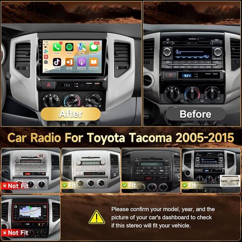 Naifay 8Core Android 12 Stereo for Toyota Tacoma 2005-2015 ترقية الراديو مع 5G WiFi/CarPlay اللاسلكي/Android Auto/شاشة تعمل باللمس/ملاحة GPS/بلوتوث/راديو FM/كاميرا احتياطية AHD/ميكروفون (2G+32G) in Kuwait