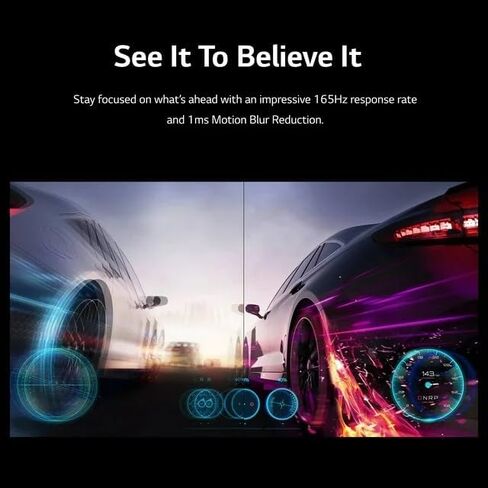 شاشة ألعاب LG 27 بوصة Ultragear FHD (1920 × 1080)، 165 هرتز، 1 مللي ثانية، AMD FreeSync Premium ومثبت أسود، شاشة بلا حدود تقريبًا من 3 جوانب، أسود، مع كابل MTC HDMI in Kuwait