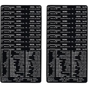 Word & Excel Shortcut Stickers for Keyboard – Microsoft Office Hotkey Labels, Laptop & Desktop Keyboard Shortcuts, Compatible with Windows, Study & Work Productivity Reference Guide (2, Clear) in Saudi Arabia