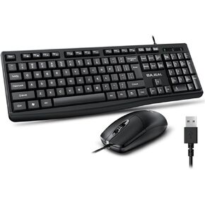 Tangxi USB Wired Keyboard and Mouse Combo, Full Size Ergonomic Computer Keyboard with Number Pad, Corded Optical Mouse for Gaming Office (Black) in Saudi Arabia