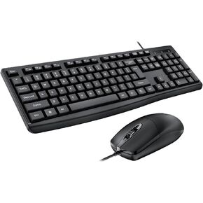 EBTOOLS Keyboard and Mouse Combo, USB Wired Ergonomic Office Set with 1000 DPI Optical Mouse and Full Size Keyboard, for Laptop PC Gaming Working Home Use (Black) in Kuwait