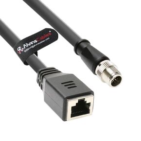 كابلات Alvin M12 X-Code 8 Pin ذكر إلى RJ45 أنثى كابل إيثرنت لكاميرا Cognex Keyence، كابل RJ45 أنثى عالي المرونة Cat6a للأتمتة الصناعية، الروبوتات 6.6 قدم/2 متر أخضر in Kuwait