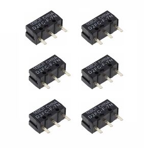 6PCS D2FC-F-7N Micro Switch 20M Mouse Switch Button Length 0.5 inches x Width 0.23 inches Black in Kuwait