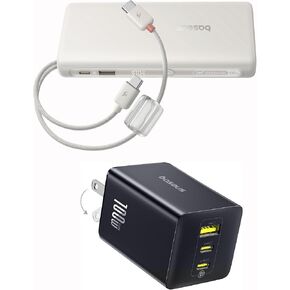 Baseus 100W USB C Charger Block Bundle with Baseus Portable Charger with Built in Cable, 100W Laptop Power Bank 20000mAh in Kuwait