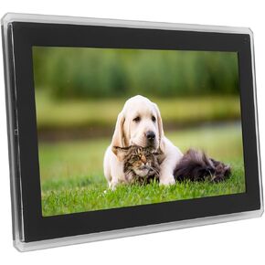 إطار صور رقمي WLAN مقاس 15.6 بوصة، إطار صور رقمي بدقة 1920x1080 FHD، ذاكرة 32 جيجابايت، تدوير تلقائي، مشاركة الصور والفيديو عبر التطبيق من أي مكان (قابس الولايات المتحدة) in Saudi Arabia