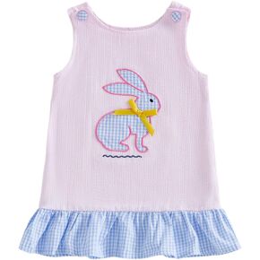 Toddler Baby Girl Easter Outfit Sleeveless Corduroy Dress Cute Bunny Embroidery Tank Dresses Girls Spring Clothes in Kuwait