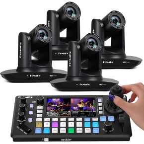 FoMaKo NDI PTZ Camera, AI Auto-Tracking Gen 3, 20x Optical Zoom,KC800 4K HDMI Video Switcher Integrated Pro PTZ Controller for Online Training, University, Factory Streaming(FMK20UH NDI-BX4+KC800) in Saudi Arabia