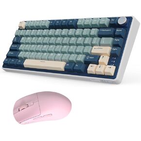 RK ROYAL KLUDGE R75 Wireless Mechanical Keyboard and M30 Pink Mouse Combo, 75% Percent Custom Gaming Keyboard Gasket Mount, 24000 DPI, 43g Ultra-Lightweight Wireless Mouse for PC/Mac in Saudi Arabia