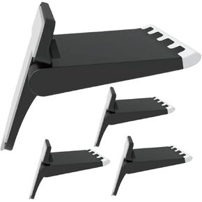 TEHAUX 4pcs Foldable Laptop Stand Ergonomic Portable Notebook Holder with Airflow Cooling for Desk Use, Black Adjustable Riser Compatible with Laptops in Saudi Arabia