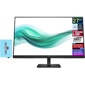 HP Series 3 Pro 27" FHD IPS Monitor with 5ms Response Time, Anti Glare, Flicker Free, VESA Mount (100 x 100 mm), Displayport, HDMI, Black Color 2 Pack with DKZ Hub & ErgoFlexy Dual Monitor Mount in Kuwait