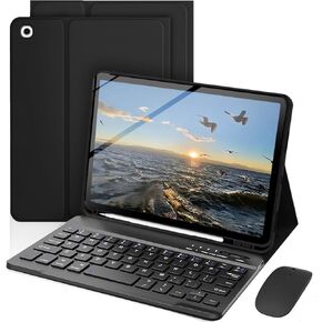 حافظة لوحة مفاتيح لجهاز iPad mini الجيل الخامس 2019 / mini الجيل الرابع 2015 7.9 بوصة، ماوس ولوحة مفاتيح قابلة للفصل، حامل مدمج قابل للتعديل لأقلام الرصاص، ميزة النوم/الاستيقاظ التلقائي، وردي in Kuwait