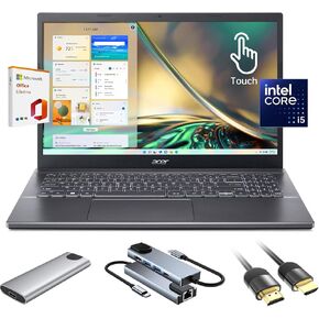 acer Aspire 5 Laptop,15.6" FHD IPS Touchscreen Laptop PC for Student & Business,Intel Core i5-13420H, 8GB LPDDR5 RAM, 512GB SSD, Webcam, Wi-Fi 6, HDMI,w/Accessory, with Lifetime Office Win 11 Home in Kuwait