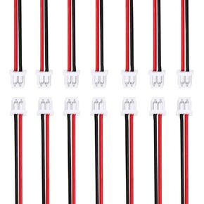 20 Sets 28 AWG JST MX 1.25mm 2 Pin Single Header Male Connector with Red Black Terminal Cable 150mm and Motherboard Plug for Flash, Indoor 3D Airplane, Toys in Kuwait