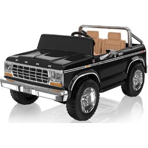 ANPABO Licensed Ford F-150 24V 2 Seater Ride on Car for Kids, 4x100W Motors Electric Car for Boys & Girls w/Remote Control, Retro Style, 3-Speeds, Large Storage Box, Music Player, Aged 3-8, Dark Blue in Kuwait