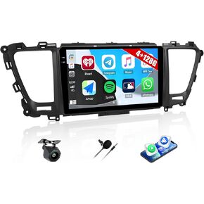 [4+128G] ستيريو راديو السيارة Android 15 لكيا كرنفال سيدونا 2014-2020 مع Carplay اللاسلكي وAndroid Auto، راديو السيارة 9 بوصة مع وصلة مرآة بلوتوث FM/RDS WiFi GPS EQ DSP SWC+AHD كاميرا احتياطية in Kuwait