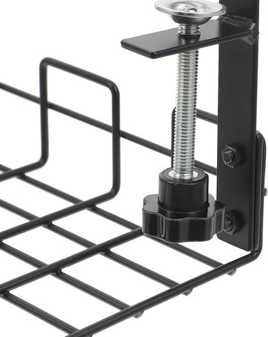 Kisangel Multi-Functional Carbon Steel Cable Rack Under Desk Wire Organizer Power Strips Holder Home Cord Management Tray for Office and Computer Setup, Black in Saudi Arabia