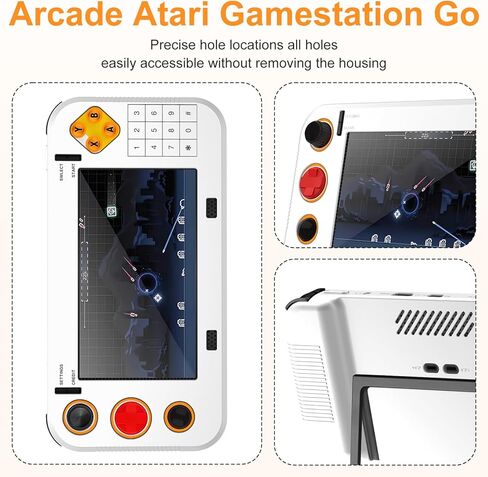 حافظة لجهاز Atari Gamestation Go، حافظة وحدة تحكم ألعاب NOUKAJU، مضادة للسقوط، مضادة للخدش، مقاومة للصدمات، غطاء واقٍ من السيليكون لوحدة تحكم ألعاب Atari Gamestation Go (أبيض) in Kuwait