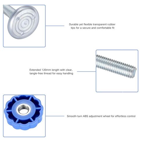 Baby Gate Threaded Spindle Rod Extra Long 8MM 4 Pack, Replacement Hardware Parts Kit for Pet Dog Pressure Mounted Safety Gates-Wall Mounting Accessories Screws Rods Adapter Bolts (4 Pcs Blue, M8) in Kuwait