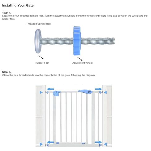 Baby Gate Threaded Spindle Rod Extra Long 8MM 4 Pack, Replacement Hardware Parts Kit for Pet Dog Pressure Mounted Safety Gates-Wall Mounting Accessories Screws Rods Adapter Bolts (4 Pcs Blue, M8) in Kuwait