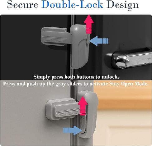 2 Pack Child Proof Fridge Lock, Baby Safety Refrigerator & Freezer Door Lock for Toddlers, Kids & Pets, One-Hand Operation, Strong Adhesive, No Tools or Drilling Needed, Gray in Saudi Arabia
