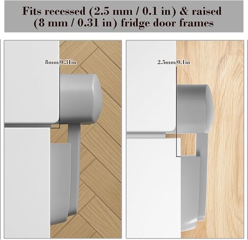 2 Pack Child Proof Fridge Lock, Baby Safety Refrigerator & Freezer Door Lock for Toddlers, Kids & Pets, One-Hand Operation, Strong Adhesive, No Tools or Drilling Needed, Gray in Saudi Arabia