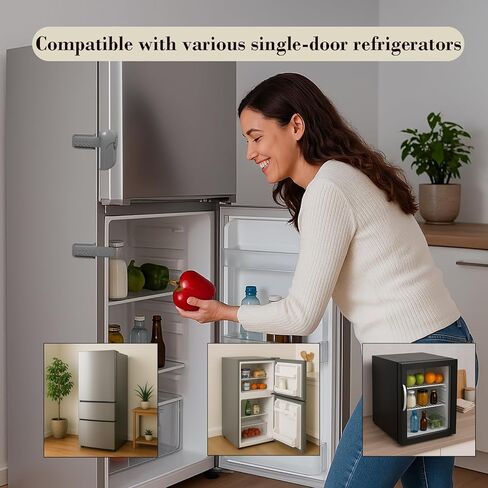 2 Pack Child Proof Fridge Lock, Baby Safety Refrigerator & Freezer Door Lock for Toddlers, Kids & Pets, One-Hand Operation, Strong Adhesive, No Tools or Drilling Needed, Gray in Saudi Arabia