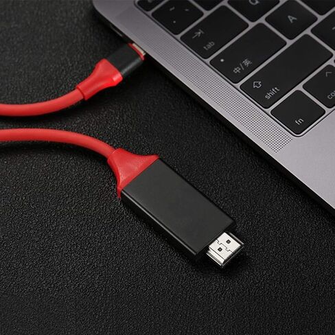 USB-C/PD 4k HDMI Cable Compatible with Samsung Galaxy S10/S10e/S10+/S10 Plus/10 5G/Lite with Full 2160p@30Hz, 6Ft/2M Cable [Red, Thunderbolt 3 Compatible] in Saudi Arabia