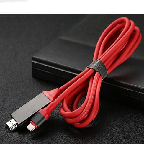 USB-C/PD 4k HDMI Cable Compatible with Samsung Galaxy S10/S10e/S10+/S10 Plus/10 5G/Lite with Full 2160p@30Hz, 6Ft/2M Cable [Red, Thunderbolt 3 Compatible] in Saudi Arabia