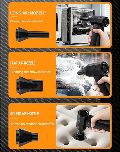 Electric Air Duster, 110000 RPM Cordless Air Duster with 4 Nozzles and 3 Speed Modes, for Computer Keyboard Car Home Cleaning in Saudi Arabia