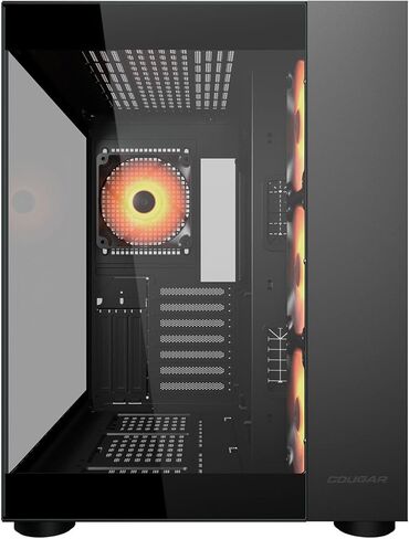 حقيبة ألعاب Cougar FV150 RGB متوسطة البرج، تدعم وحدة معالجة الرسومات حتى 400 مم، مراوح مثبتة مسبقًا 3 × 120 مم ARGB M/B جانبية و1 × 120 مم ARGB خلفي، أسود in Saudi Arabia