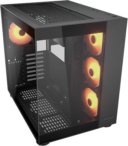حقيبة ألعاب Cougar FV150 RGB متوسطة البرج، تدعم وحدة معالجة الرسومات حتى 400 مم، مراوح مثبتة مسبقًا 3 × 120 مم ARGB M/B جانبية و1 × 120 مم ARGB خلفي، أسود in Saudi Arabia