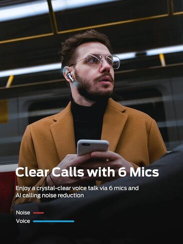 سماعات أذن لاسلكية Monster Clarity 8.0 Hybrid Active Noise Cancelling، سماعات أذن ANC داخل الأذن بقوة 42 ديسيبل مع 6 ميكروفونات، بلوتوث 5.2، وقت تشغيل 50 ساعة مع علبة شحن لاسلكية، أزرق in Kuwait