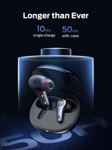سماعات أذن لاسلكية Monster Clarity 8.0 Hybrid Active Noise Cancelling، سماعات أذن ANC داخل الأذن بقوة 42 ديسيبل مع 6 ميكروفونات، بلوتوث 5.2، وقت تشغيل 50 ساعة مع علبة شحن لاسلكية، أزرق in Kuwait