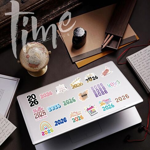 50 قطعة من ملصقات Happy New Year، ملصقات ليلة رأس السنة 2026 لهدايا الحفلات، والديكورات، ومستلزمات الاحتفال بالعد التنازلي، وهدايا إكسسوارات مهرجان العطلات للأطفال والكبار in Kuwait
