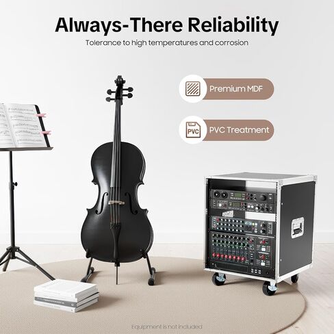 رف شبكة متدحرج محمول 12U، رف خزانة خادم متدحرج، رف خادم إطار مفتوح متنقل مع مقابض وعجلة، سعة 220 رطل، خزانة رف صوت/استوديو سوداء شديدة التحمل لـ KTV، المنزل in Kuwait