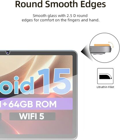 واقي شاشة لجهاز aiprotablet A30 Android 15 Tablet 10.1 بوصة، غشاء زجاجي مقوى مقاوم للخدش عالي الدقة لحماية السقوط aiprotablet A30، حساس للمس، مضاد لبصمات الأصابع، عبوتان. in Kuwait