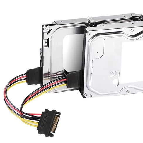 محول كابل مقسم Y 15 دبوس ذكر إلى 2 أنثى - سلك تمديد 7.9 بوصة لمحرك الأقراص الصلبة/SSD/محرك الأقراص الضوئية | التوصيل والتشغيل، PVC والنحاس الأساسي، توافق واسع in Kuwait