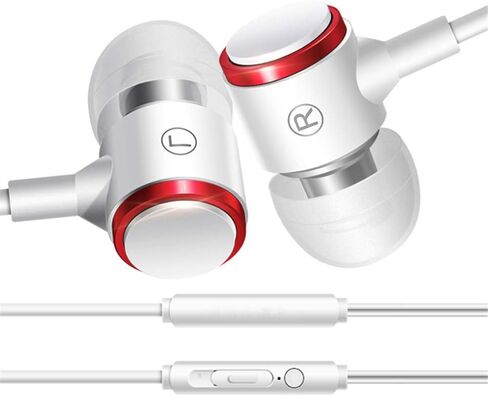 【2 Pack】 Earbud & in-Ear Headphones Compatible for iPhone and Android Smartphones Earphones Noise Cancelling Stereo Wired 3.5mm Earbuds with Microphone in Saudi Arabia