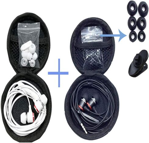 【2 Pack】 Earbud & in-Ear Headphones Compatible for iPhone and Android Smartphones Earphones Noise Cancelling Stereo Wired 3.5mm Earbuds with Microphone in Saudi Arabia