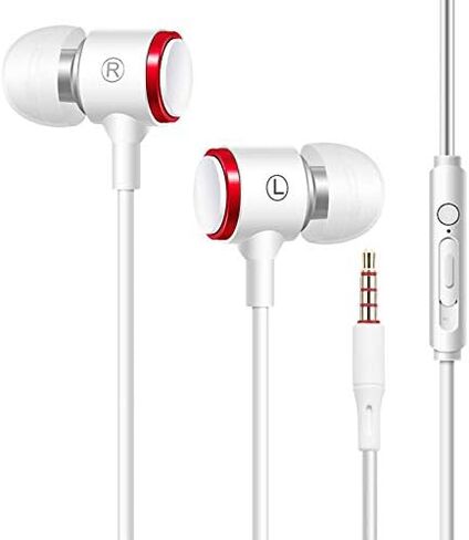 【2 Pack】 Earbud & in-Ear Headphones Compatible for iPhone and Android Smartphones Earphones Noise Cancelling Stereo Wired 3.5mm Earbuds with Microphone in Saudi Arabia