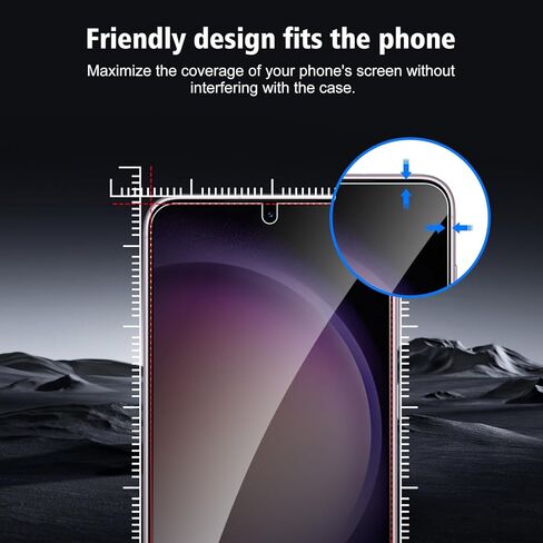 عبوتان + 2 واقي شاشة للخصوصية لهاتف Samsung Galaxy S23+/S23 Plus مع واقي عدسة الكاميرا، طبقة حماية من الزجاج المقوى المضاد للتجسس صلابة 9H، مقاوم للخدش، صديق للحافظة in Kuwait