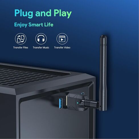 Yoidesu Bluetooth 5.4 Adapter, USB Bluetooth Dongle for PC Desktop with 328FT Range Dual Mode BLE EDR for Wins 11 10 8.1 Keyboard Mouse Headphones in Saudi Arabia