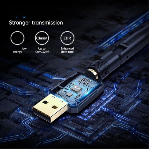 Yoidesu Bluetooth 5.4 Adapter, USB Bluetooth Dongle for PC Desktop with 328FT Range Dual Mode BLE EDR for Wins 11 10 8.1 Keyboard Mouse Headphones in Saudi Arabia