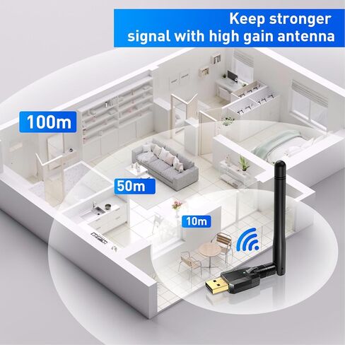 Yoidesu Bluetooth 5.4 Adapter, USB Bluetooth Dongle for PC Desktop with 328FT Range Dual Mode BLE EDR for Wins 11 10 8.1 Keyboard Mouse Headphones in Saudi Arabia