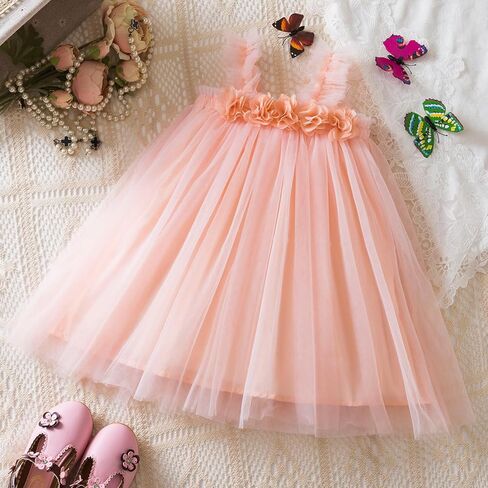 Toddler Girls Tulle Tutu Dress Flower Girls Summer Sundress Size 6M-5T in Saudi Arabia