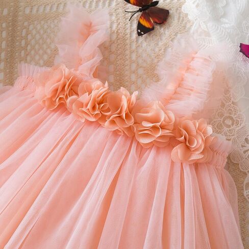 Toddler Girls Tulle Tutu Dress Flower Girls Summer Sundress Size 6M-5T in Saudi Arabia