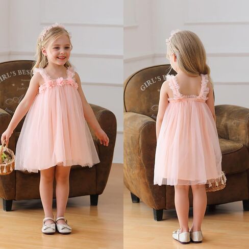 Toddler Girls Tulle Tutu Dress Flower Girls Summer Sundress Size 6M-5T in Saudi Arabia