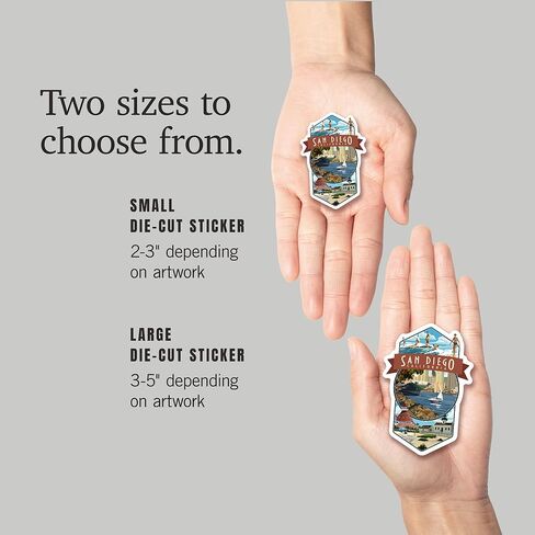Lantern Press Sticker San Diego, California, Montage, Die Cut Vinyl, (Waterproof Decal for Cars, Water Bottles, Laptops, Coolers), Small in Saudi Arabia